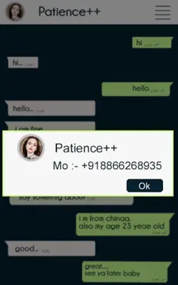 Chat with girl & Girls Mobile number prank android App screenshot 0